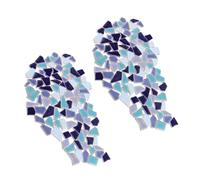 PartyKindom Irregular Ceramic Mosaic Tiles for DIY Crafts Blue Mixed Small Pieces for Home Decoration Unique Shapes for Creative Art Projects and Mosaic Kits Enthusiasts