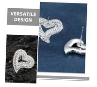 PartyKindom Irregular Heart Rhinestone Earrings for Women Sweet Elegant Tiny Bling Love Heart Jewelry Sparkling Minimalist Dainty Earrings for Casual and Formal Wear
