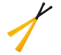 PartyKindom Jazz Drum Brushes Nylon Wave Brush Pair with Yellow Handle, Soft Percussion Accessories for Folk Rock and Jazz Drummers, Dynamic Drumsticks for Beginners and Amateurs