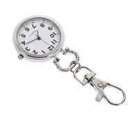 PartyKindom Large Dial Quartz Pocket Watch for Students and Nurses Big Numbers, Stainless Steel Small Size, Doctor Nurse Key Buckle Hanging Pendant Watch for Exams and Medical Use