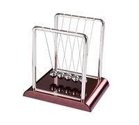 PartyKindom Large Metal Newton Pendulum Ball with Square Base Decorative Office Desk Ornament for Home and Stress Relief Kinetic Ball Demonstrating Momentum and Energy Conservation