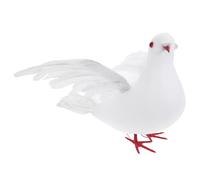 PartyKindom Large Wing Stretching Artificial Pigeon Bird Decoration for Home and Wedding Displays and for Seasonal Events and Peaceful White