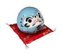 PartyKindom Lovely Japanese Style Ceramic Dharma Coin Bank for Multipurpose Piggy Money Jar Decorative Blue Birthday Gift and Festival Present Fits Standard Coins Desktop Ornament