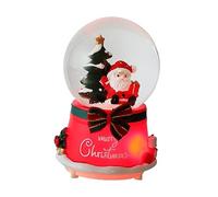 PartyKindom Luminous Xmas Musical Box Resin Crystal Ball with Santa Design Handheld Decorative Adornment Playing Festive Melodies and Party Decor