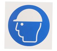PartyKindom Mandatory Head Protection Helmet Use Sticker Decal, Self-adhesive Safety Warning Label for Construction Sites, Industrial Safety Sign for Worksite Compliance