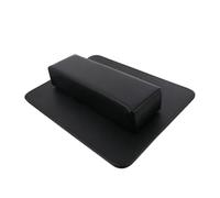 PartyKindom Manicure Mat Manicure Pillow 2pcs Black Pu Leather Hand Rest for Nails Non-slip Surface for Salon and Home Use