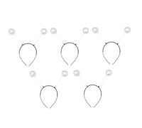 PartyKindom Martian Antenna Hair Band with Ball Hair Hoops 5Pcs Silver Extraterrestrial Headband for Party and Halloween Costume