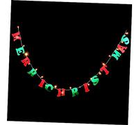 PartyKindom Merry Christmas Pendant Banner with Hanging Lights Creative Art Festive Decoration for Indoor Outdoor Use Easy Install Christmas Garland Prop for Wall Door Photo Backdrop