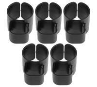 PartyKindom Mic Stand Clamp 5pcs - Black Plastic Wire Clip with Rotating Base for Secure Audio Cable Management on Microphone Stands