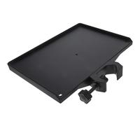 PartyKindom Microphone Stand Accessory Tray Compatible with Microphone and Instrument Stands Black Abs with Clip, Raised Design Prevents Items from Slipping for Live Streaming and Recording