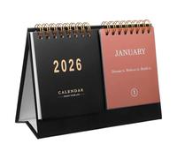 PartyKindom Mini Desk Calendar Portable Flip Monthly Planner with Memo Space Compact Tabletop Organizer for Home Office Daily and Monthly Views