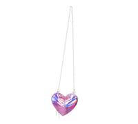 PartyKindom Mini Heart Shaped Crossbody Bag for Women PU Material with Shimmering Finish Chain Shoulder Purse for Parties Shopping and Special Events Stylish Pink Handbag