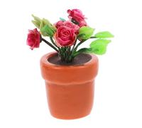 PartyKindom Miniature Bonsai Model Mini Potted Plant Decorative Dollhouse Accessory Rose Bonsai for Mini House Decoration Ornament for Doll House