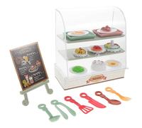 PartyKindom Miniature Cake Stand Bakery Case Set Realistic Dollhouse Food Accessories for Creative Play for Kitchen Playhouse Imaginative Exploration