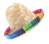 PartyKindom Miniature Straw Hat for Dolls and Wine Bottles Cute Mini Hat Accessory for Pets and Clean Doll Decoration for Parties and Outdoor Gatherings