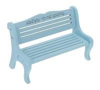 PartyKindom Miniature Wooden Bench for Dollhouse Accessories Retro Blue Mini Wood Bench with Delicate Details Compact Lightweight Miniature Furniture for Dollhouse Bedroom Courtyard and Park