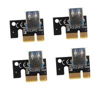 PartyKindom Mining Adapter Cards 4 Pack PCI-E 1X to 16X Riser Cards High Durability Non-Blocking Data Transmission