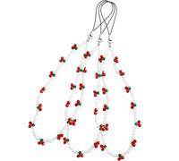 PartyKindom Mobile Phone Beads Lanyards 3Pcs Universal Hanging Straps with Decorative Cherry Charms for
