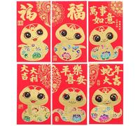PartyKindom Money Envelopes for Cash, 36 Pcs Chinese New Year of The Snake Red Envelopes with 6 Designs, Cash Red Packets Hong Bao for Spring Festival
