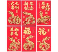 PartyKindom Money Envelopes for Cash, 36 Pcs Red Envelopes Chinese New Year with 6 Designs, Year of The Snake Cash Hong Bao Red Packets for Spring Festival