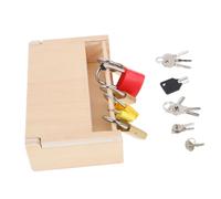 PartyKindom Montessori Educational and Key Set for Wooden Practical Life Materials with Multiple Padlocks and Keys Concentration and Patience Box for Interactive Family Play