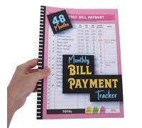 PartyKindom Monthly Bill Payment Checklist Bill Tracker Notebook, Paper, Pink, Checklist Format, Monthly Financial Summary, 1 Notebook, for Family Budgeting
