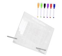 PartyKindom Multi Functional Transparent Acrylic Memo Board Set with Advertising Pins Whiteboard Pens Easy Clean Message Board for Home School Use Compact Design