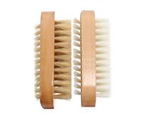 PartyKindom Nail Convenient to Carry Dual-sided Brush Wooden Manicure 2pcs with Pig Bristles and Pp Handle Fingernail Cleaning Tool Random Color for Personal Nail Care