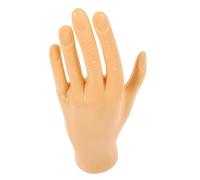 PartyKindom Nail Practice Artificial Hand Skin-colored Rubber Realistic Fingers Non-bendable Reusable Fake Hand for Acrylic Gel Nail Training and Salon Use