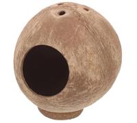 PartyKindom Natural Brown Coconuts Shell Hideout House for Dwarf Hamster and Mouse, Lightweight Small Animal Toy for Pet Exercise and Play, Guinea Pig Hideout Accessory