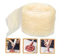 PartyKindom Natural Dry Ham Sausage Casing Double Edible Protein Skin for Homemade Hot Dogs and Sausages High Temperature Resistant Meat Casing for Steaming and Baking