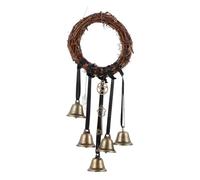 PartyKindom Natural Rattan Wall Hanging Bell Loop for DIY Garland Decoration Rustic Wreath Ornament with Jingle Bells Suitable for Christmas Party Home Garden Porch Decor