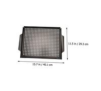 PartyKindom Non Stick Folding Grill Pan Steel BBQ Tray with Even Heat Distribution for Outdoor Barbecue and Camping Large Capacity Bakeware Plate for Grilled Fish and Clean Surface