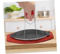 PartyKindom Nonstick Fish Shaped Cast Iron Frying Pan with Portable BBQ Tray Uniform Heat Conduction for Stove Baking and Grilling Easy-Clean Small Iron Grill Plate for Home Cooking