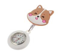 PartyKindom Nurse Pocket Watch Retractable Clip-On Cartoon Hook Luminous Pointer Quartz Movement Scalable Hanging Design for Uniform for Medical Staff