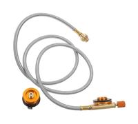 PartyKindom Outdoor Camping Gas Tank Refill Valve and Hose Kit Extension Hose with Regulator for Grill Stove and Portable Cooking Equipment Compatible with Russia Germany Europe