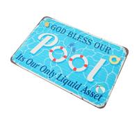 PartyKindom Outdoor Pool Decor Metal Sign Swimming Pool Rules Warning Poster Board Wall Decoration Weather-resistant Safety and Fun Backyard