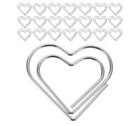 PartyKindom Paper Clips Bookmarks 50pcs Heart Shaped Metal Decorative Small Paper Clamps for Document Organizing and Note Holding Suitable for School and Home Use