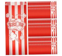 PartyKindom Paper Popcorn Bags Made of Sturdy Paper Multi-function Oil-proof 100pcs Pop Corn Bags for Parties and Movie Nights