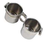 PartyKindom Parrot Food Cup Feeder Containers Pet Large Small Standing Shaped Parrot Feeding Cups Indoor Accessories Birds Bird Feeding Cup Bird Food Holder Food Bracket Stainless Steel Silver
