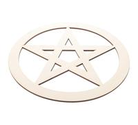 PartyKindom Pentacle Five-pointed Star Sculpture Khaki Finish Altar Decor Wall Hanging Wooden Unique Wooden Pendant for Home Decoration and Party Prop for Witchcraft Or Ritual