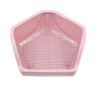 PartyKindom Pentagonal Ceramic Rabbit Toilet for Small Pets with Anti-tipping and Leakage Prevention Features, Detachable Mesh Design Suitable for Chinchillas and Bunnies in Household Use