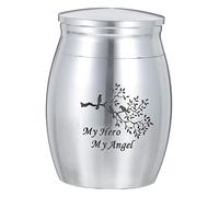 PartyKindom Pet Cinerary Urn for Ashes High Grade Cremation Container with Sealed Lid Delicate Silver Pet Ash Can for Memorial Keepsake and Comfort Gift