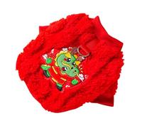 PartyKindom Pet Dog Coat Warm Winter Jacket with Festive Chinese Dragon Pattern for Year Celebration Cozy and Bright Puppy Clothes Easy Clean Soft Pet Apparel for Daily Wear