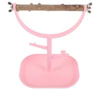 PartyKindom Plastic Parrot Perch Stand for Bird Training and Claw Grinding Pink Bird Cage Stand with Chewing Suitable for Parrot