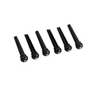 PartyKindom Pom Guitar Bridge Pins with Portable Removal Tool with Shell Dot Head Black 6pcs Vintage Classic Style Replacement String Line Pins for Acoustic and Folk Guitars