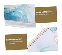 PartyKindom Portable Academic Planner Notebook Multi Function Coil Bound Organizer for Students Teachers Office Staff Daily Writing Long Term Goal Planner Practical Pocket Note Pad