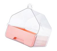 PartyKindom Portable Bird Bath Tub for Small Birds and Parakeets Pink Plastic Bathtub with Bottom Drawer and External Mounting Easy to Disassemble for Home and Travel Use