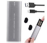 PartyKindom Portable External Hard Drive Enclosure for Laptops and Smart Routers with Dual Protocol Type-c 3.1 Nvme Aluminum Alloy Case, Prolonging Service Life, for Daily Office Use