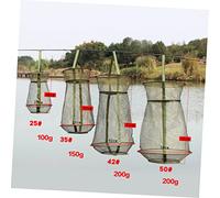 PartyKindom Portable Fishing Net Cage Nylon Mesh Trap with Drawstring Lock for Shrimp Crab Minnow Lobster Catching Easy Open Folding Net for Anglers
